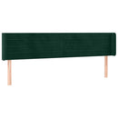 sengegavl med LED-lys 183x16x78/88 cm fløjl mørkegrøn