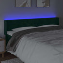 sengegavl med LED-lys 183x16x78/88 cm fløjl mørkegrøn