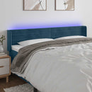 sengegavl med LED-lys 183x16x78/88 cm fløjl mørkeblå