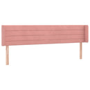 sengegavl med LED-lys 183x16x78/88 cm fløjl lyserød