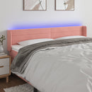 sengegavl med LED-lys 183x16x78/88 cm fløjl lyserød