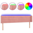 sengegavl med LED-lys 203x16x78/88 cm fløjl lyserød