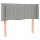 sengegavl med LED-lys 83x16x78/88 cm stof lysegrå