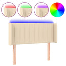 sengegavl med LED-lys 83x16x78/88 cm stof cremefarvet