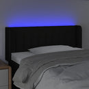 sengegavl med LED-lys 93x16x78/88 cm stof sort