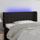 sengegavl med LED-lys 93x16x78/88 cm stof sort