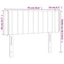 sengegavl med LED-lys 93x16x78/88 cm stof mørkebrun