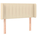 sengegavl med LED-lys 93x16x78/88 cm stof cremefarvet