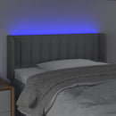sengegavl med LED-lys 103x16x78/88 cm stof lysegrå