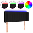 sengegavl med LED-lys 103x16x78/88 cm stof sort