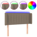 sengegavl med LED-lys 103x16x78/88 cm stof gråbrun