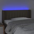 sengegavl med LED-lys 103x16x78/88 cm stof gråbrun