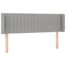 sengegavl med LED-lys 147x16x78/88 cm stof lysegrå