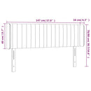 sengegavl med LED-lys 147x16x78/88 cm stof mørkebrun