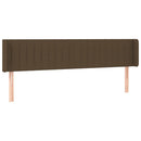 sengegavl med LED-lys 163x16x78/88 cm stof mørkebrun