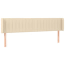 sengegavl med LED-lys 163x16x78/88 cm stof cremefarvet