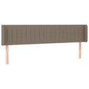 sengegavl med LED-lys 183x16x78/88 cm stof gråbrun