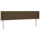 sengegavl med LED-lys 203x16x78/88 cm stof mørkebrun