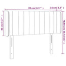 sengegavl med LED-lys 83x16x78/88 cm fløjl lysegrå