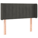 sengegavl med LED-lys 83x16x78/88 cm fløjl mørkegrå