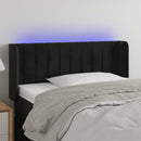 sengegavl med LED-lys 83x16x78/88 cm fløjl sort