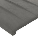 sengegavl med LED-lys 93x16x78/88 cm fløjl lysegrå