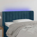 sengegavl med LED-lys 93x16x78/88 cm fløjl Mørkeblå