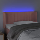 sengegavl med LED-lys 93x16x78/88 cm fløjl lyserød