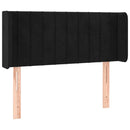 sengegavl med LED-lys 103x16x78/88 cm fløjl sort
