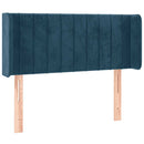 sengegavl med LED-lys 103x16x78/88 cm fløjl mørkeblå