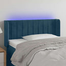 sengegavl med LED-lys 103x16x78/88 cm fløjl mørkeblå