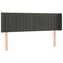 sengegavl med LED-lys 147x16x78/88 cm fløjl mørkegrå