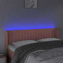 sengegavl med LED-lys 147x16x78/88 cm fløjl lyserød