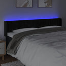 sengegavl med LED-lys 163x16x78/88 cm fløjl sort