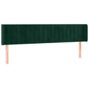 sengegavl med LED-lys 163x16x78/88 cm fløjl mørkegrøn