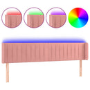 sengegavl med LED-lys 163x16x78/88 cm fløjl lyserød