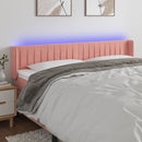 sengegavl med LED-lys 163x16x78/88 cm fløjl lyserød