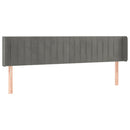 sengegavl med LED-lys 183x16x78/88 cm fløjl lysegrå