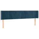 sengegavl med LED-lys 183x16x78/88 cm fløjl mørkeblå