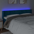 sengegavl med LED-lys 183x16x78/88 cm fløjl mørkeblå