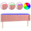 sengegavl med LED-lys 203x16x78/88 cm fløjl lyserød