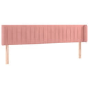 sengegavl med LED-lys 203x16x78/88 cm fløjl lyserød