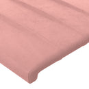 sengegavl med LED-lys 203x16x78/88 cm fløjl lyserød