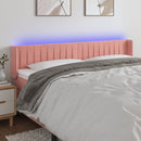 sengegavl med LED-lys 203x16x78/88 cm fløjl lyserød