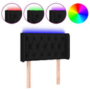 sengegavl med LED-lys 83x16x78/88 cm stof sort