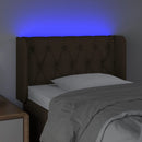 sengegavl med LED-lys 83x16x78/88 cm stof sort