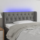 sengegavl med LED-lys 93x16x78/88 cm stof mørkegrå