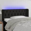sengegavl med LED-lys 93x16x78/88 cm stof sort