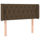 sengegavl med LED-lys 93x16x78/88 cm stof mørkebrun