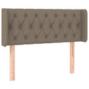 sengegavl med LED-lys 93x16x78/88 cm stof gråbrun